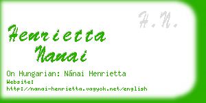 henrietta nanai business card